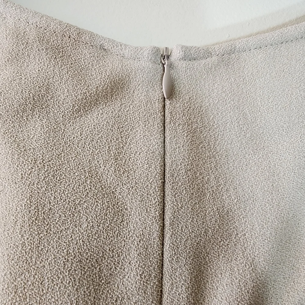 ANTONELLI silk crepe beige midi dress zipper closure - Picture 8 of 14